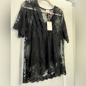 Entro emily babydoll top black